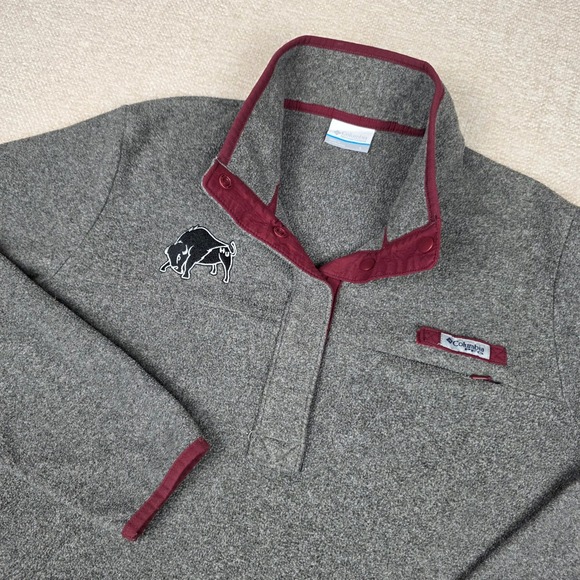 Columbia Sweaters - Columbia‎ PFG Harborside Fleece Pullover Womens L Gray Howard University Bison